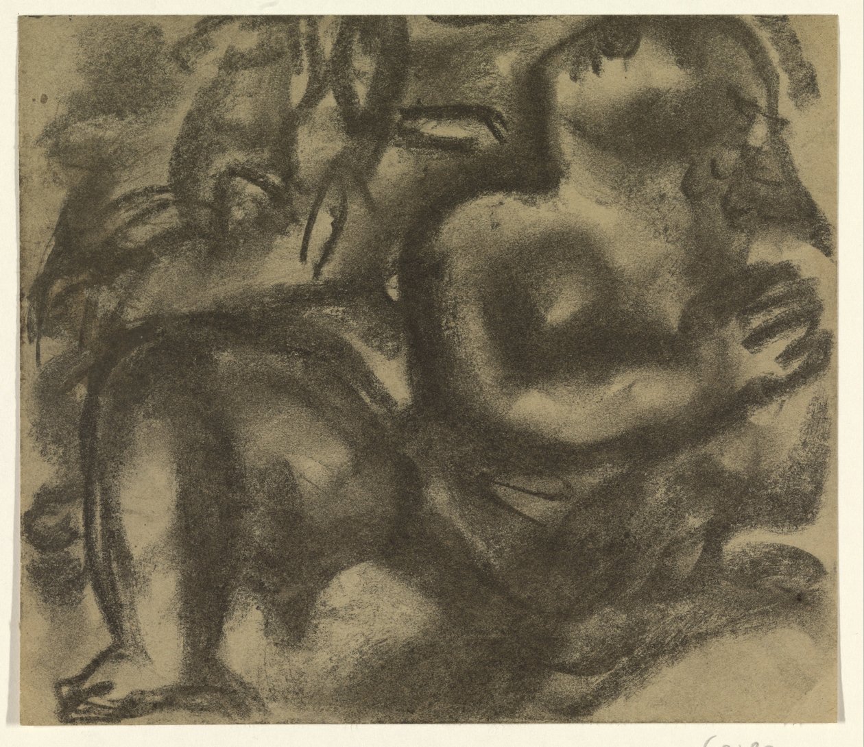Bir manzarada çıplak oturan kadın by Leo Gestel