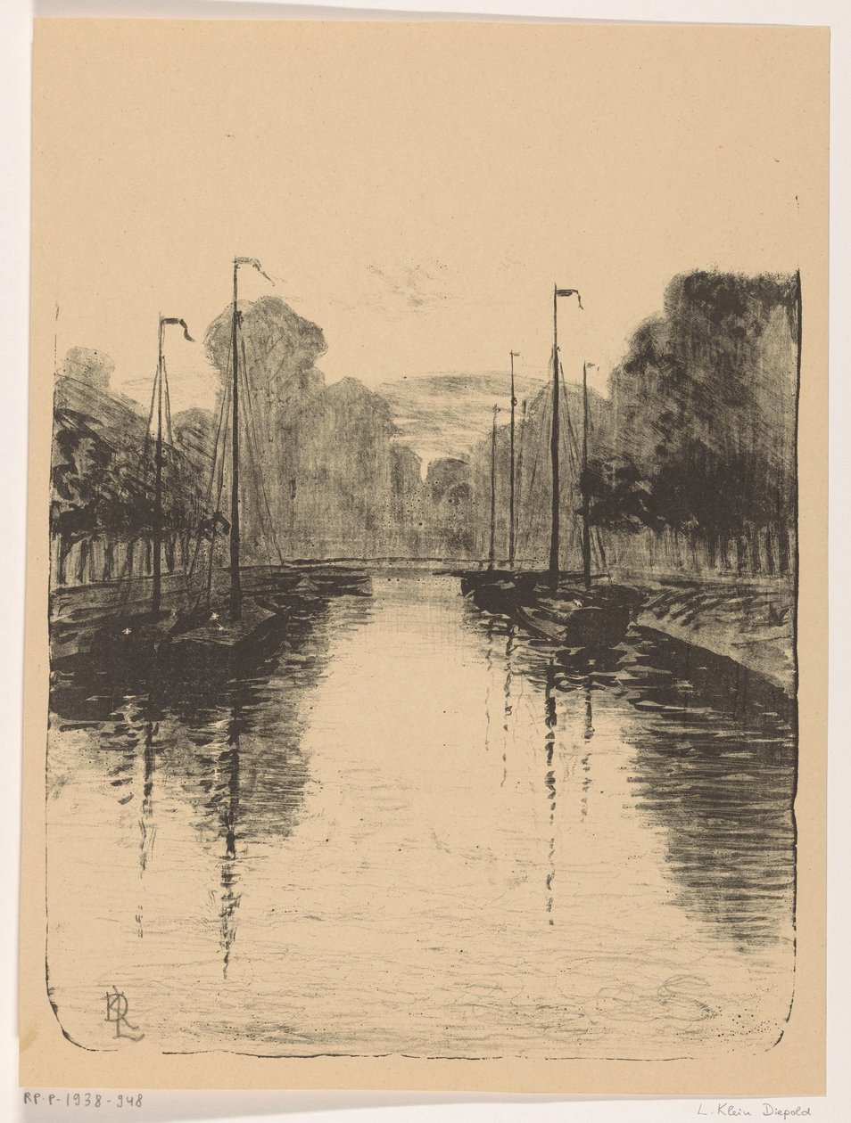 Utrecht'te Singel (nesne üzerindeki orijinal başlık) by Leo Klein von Diepold