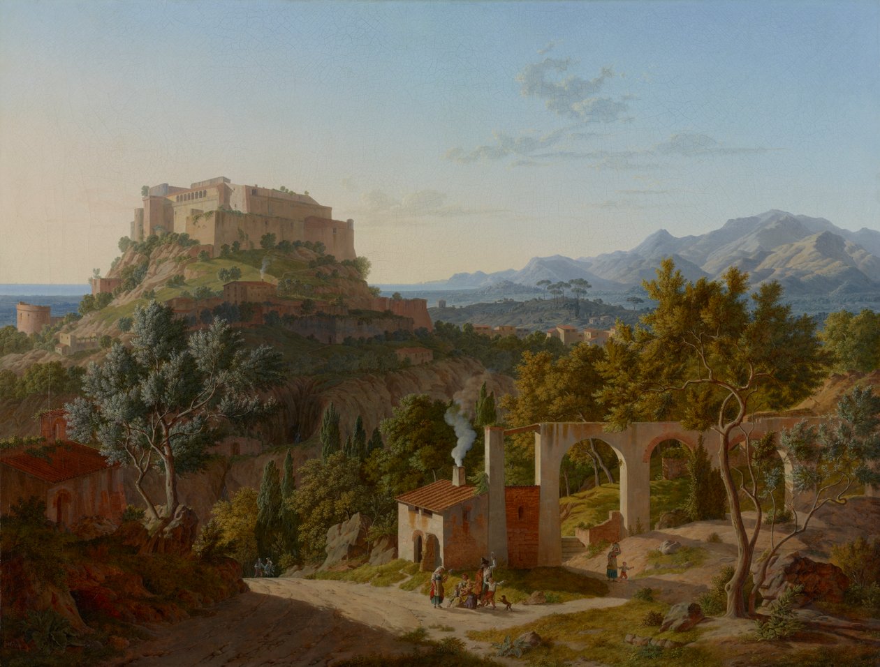 Massa di Carrara Kalesi ile manzara, 1827 by Leo von Klenze