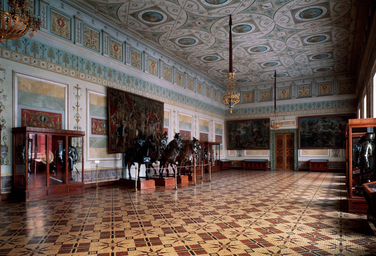 Saint Petersburg'daki Hermitage'ın Şövalye Salonu Arsenal, c19. yüzyıl by Leo von Klenze