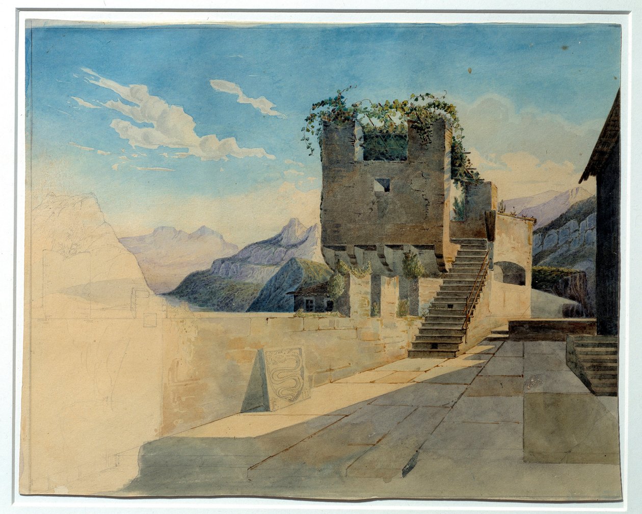 Hanın terası. Leo Von Klenze'nin (1784-1864) tablosu by Leo von Klenze