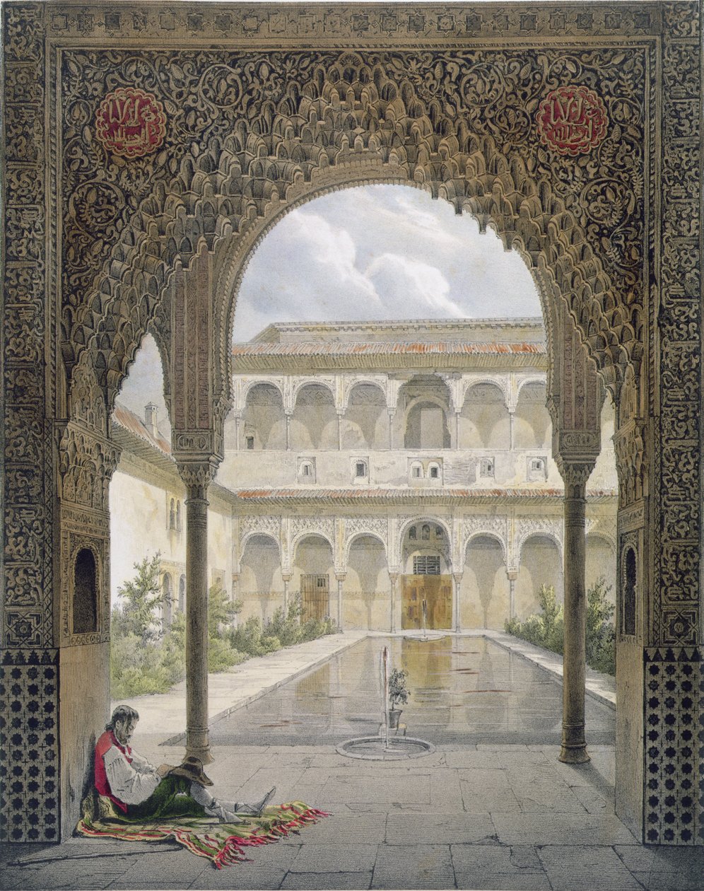 ಅಲ್ಹಂಬ್ರಾ, ಗ್ರೆನಡಾ, 1853 ಟರ್ಕ್‌ನಲ್ಲಿರುವ ಅಲ್ಬರ್ಕಾ ನ್ಯಾಯಾಲಯ by Leon Auguste Asselineau