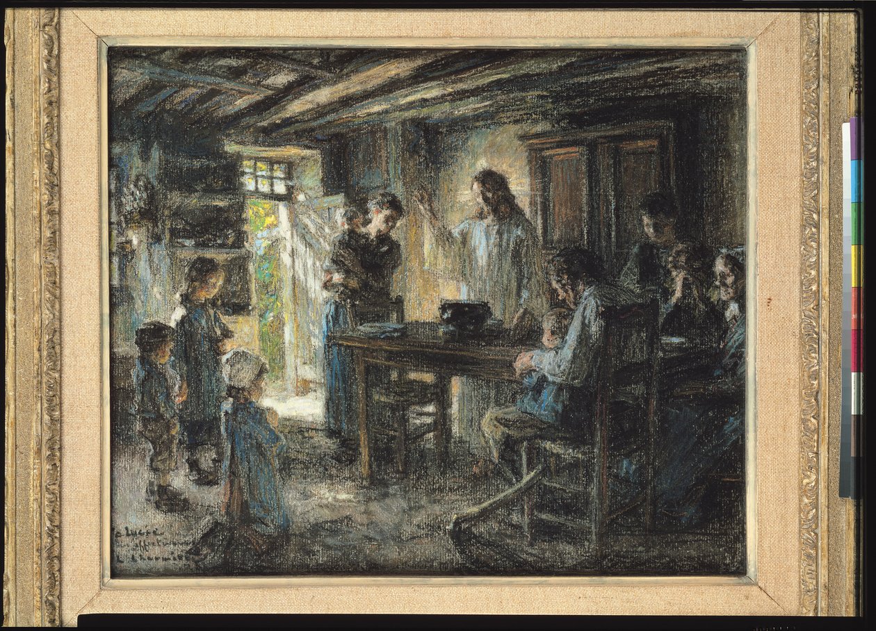 Meek ile Mesih, 1903-04 (kağıt üzerinde pastel) by Leon Augustin Lhermitte
