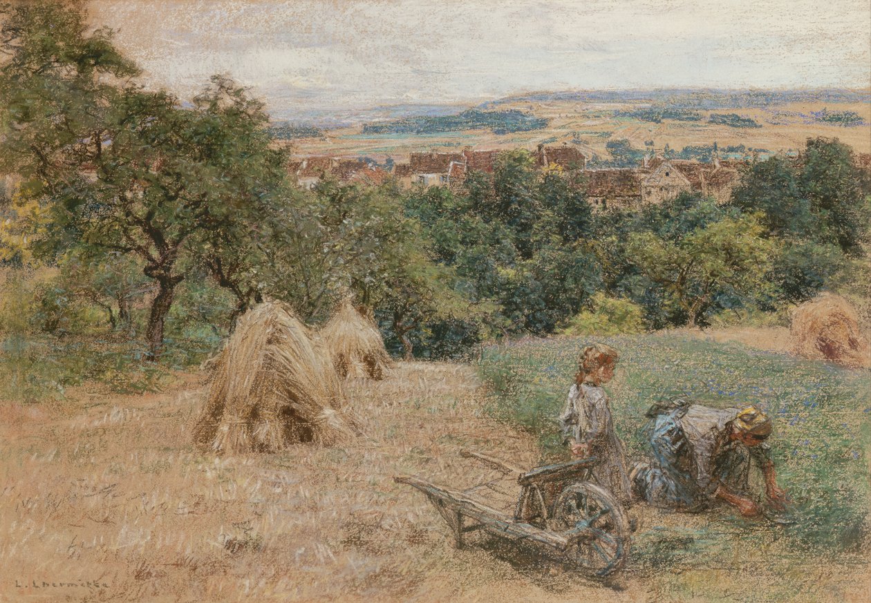 Çimleri kesmek by Leon Augustin Lhermitte