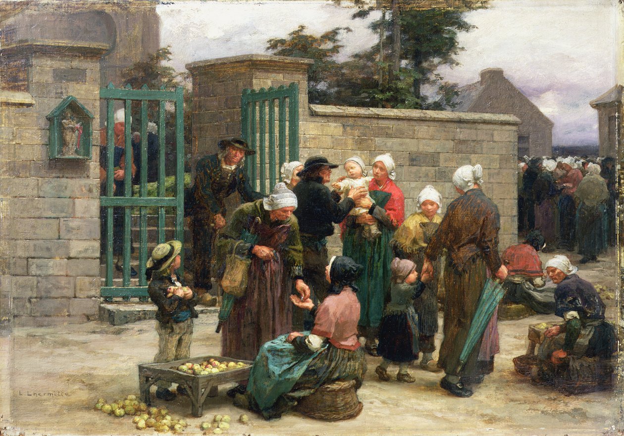 Foundlings almak by Leon Augustin Lhermitte