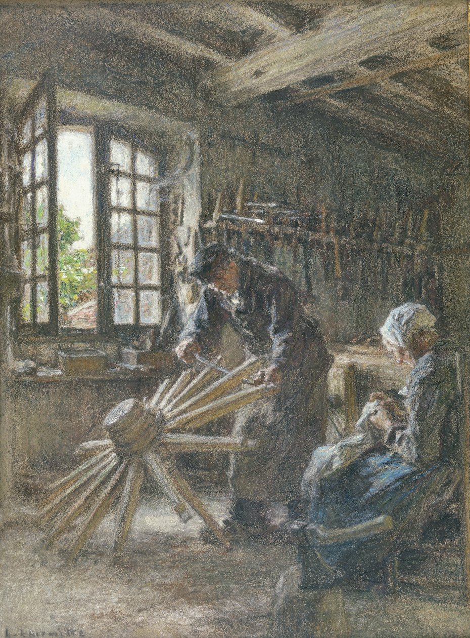Eski Cartwright ve Karısı, 1897 (kağıt üzerinde pastel) by Leon Augustin Lhermitte