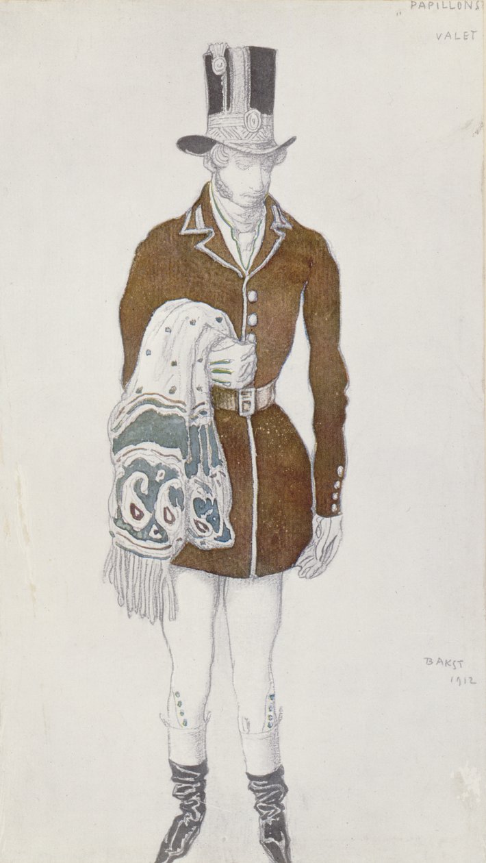 Bir Beyefendi için kostüm tasarımı, Les Papillons, 1912 by Leon Bakst