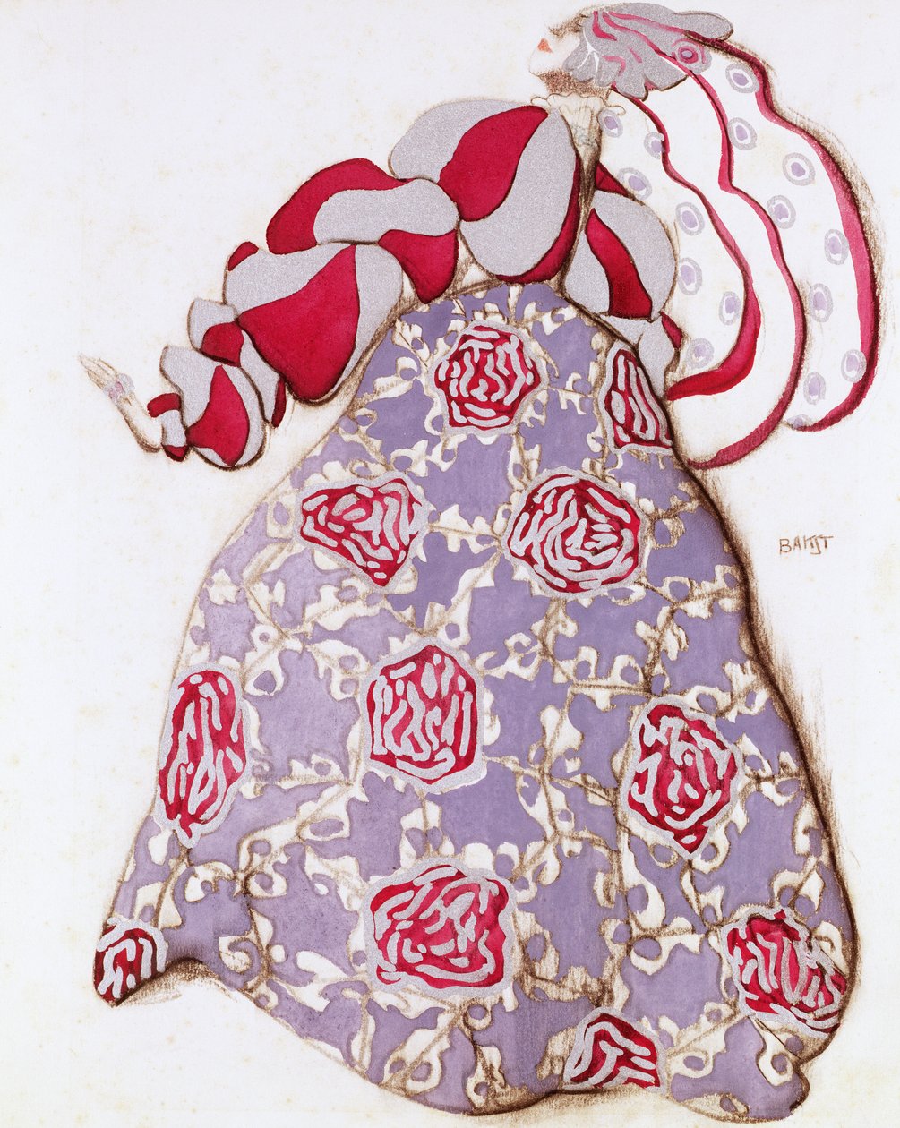 Bale La Legende de Joseph için kostüm tasarımı, 1914 (kağıt üzerinde kömür ve guaj) by Leon Bakst