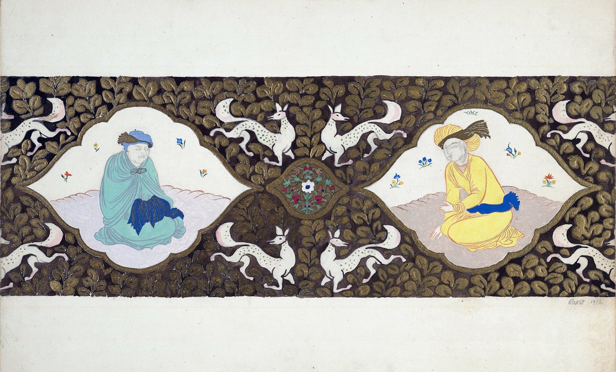 1922 Bohuslav Martinu tarafından bale "Ishtar" için hazırlık tasarımı by Leon Bakst