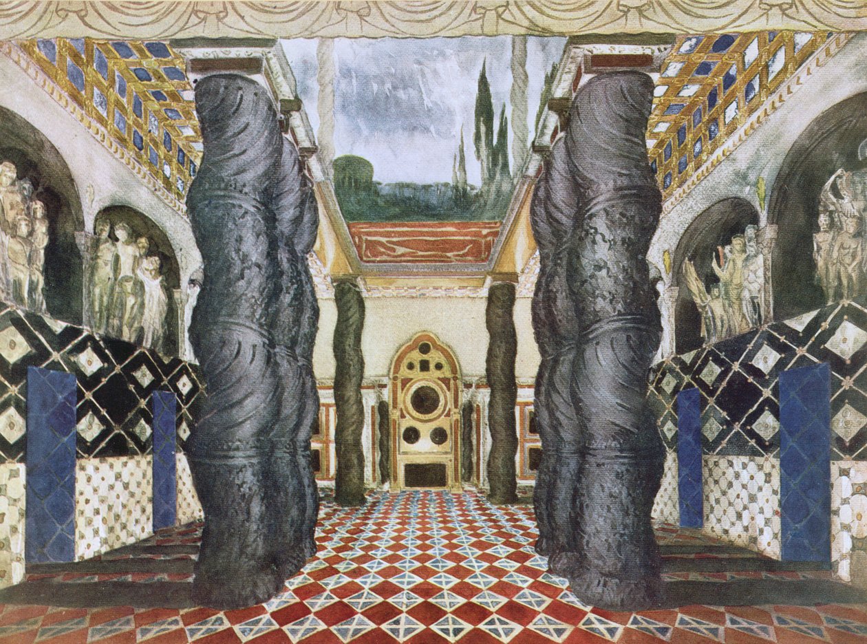 Aziz Sebastian Şehitinden İmparatorluk Sarayı için Sahne Tasarımı, c.1911-22 by Leon Bakst