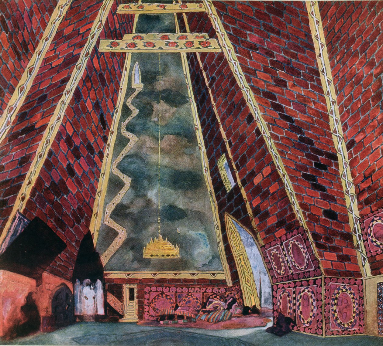 Thamar için sahne tasarımı, 1912 by Leon Bakst