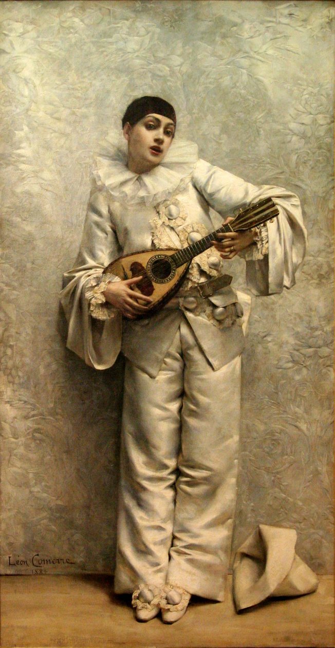 Pierrot mandolin çalıyor by Leon Francois Comerre
