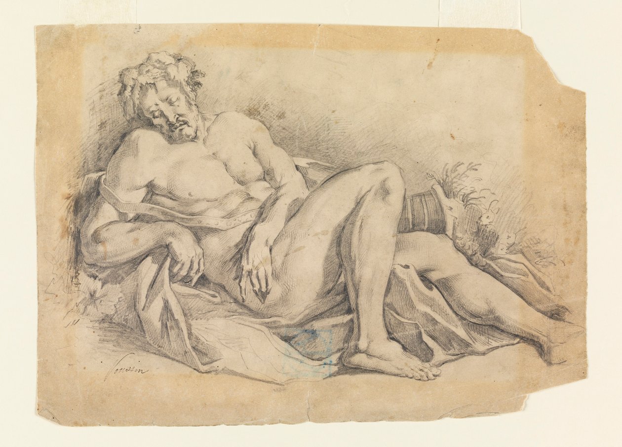 Çizim, Bacchus Uyku by Leon Dabo
