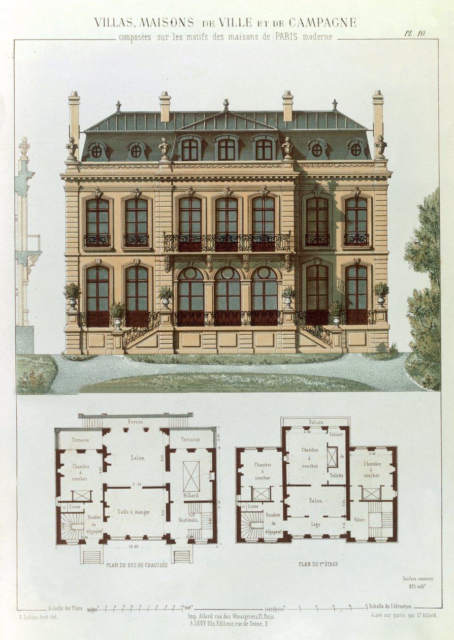 Paris banliyö evi ve planları, 