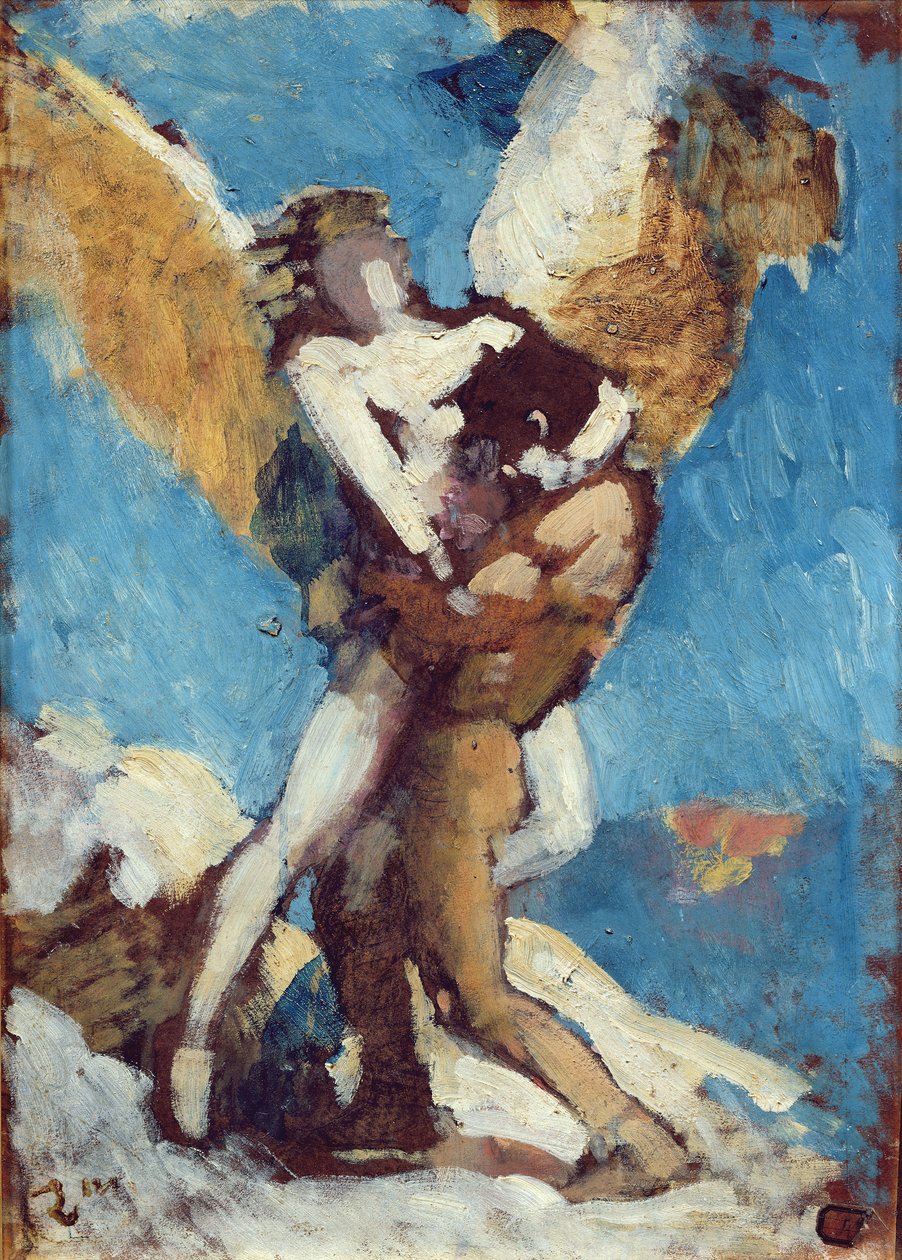 Yakup Melekle Güreşi, 1876 dolayları by Leon Joseph Florentin Bonnat