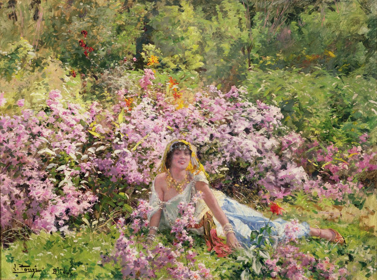 Bir leylak alanında Cezayirli güzellik by Leon Louis Tanzi