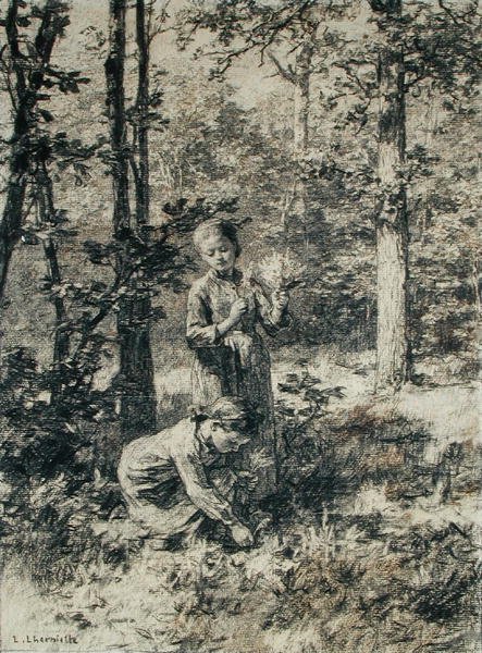 Vadideki Zambakları Toplamak by Leon Augustin Lhermitte