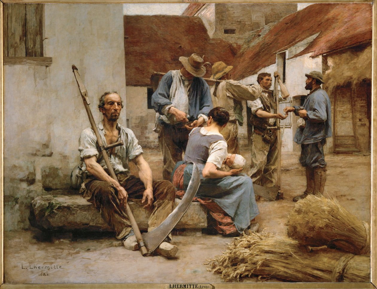 Biçerdöverlere ödeme (tuval üzerine yağlıboya) by Leon Augustin Lhermitte