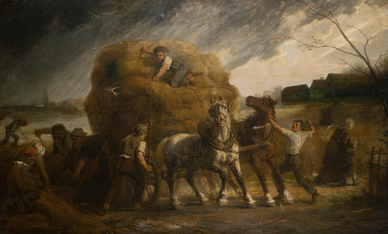 Yaklaşan Fırtına (tuval üzerine yağlı boya) by Leon Augustin Lhermitte