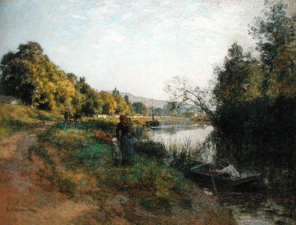 Marne Kıyıları, Balıkçının Dönüşü, 1907 dolayları (kağıt üzerinde pastel) by Leon Augustin Lhermitte