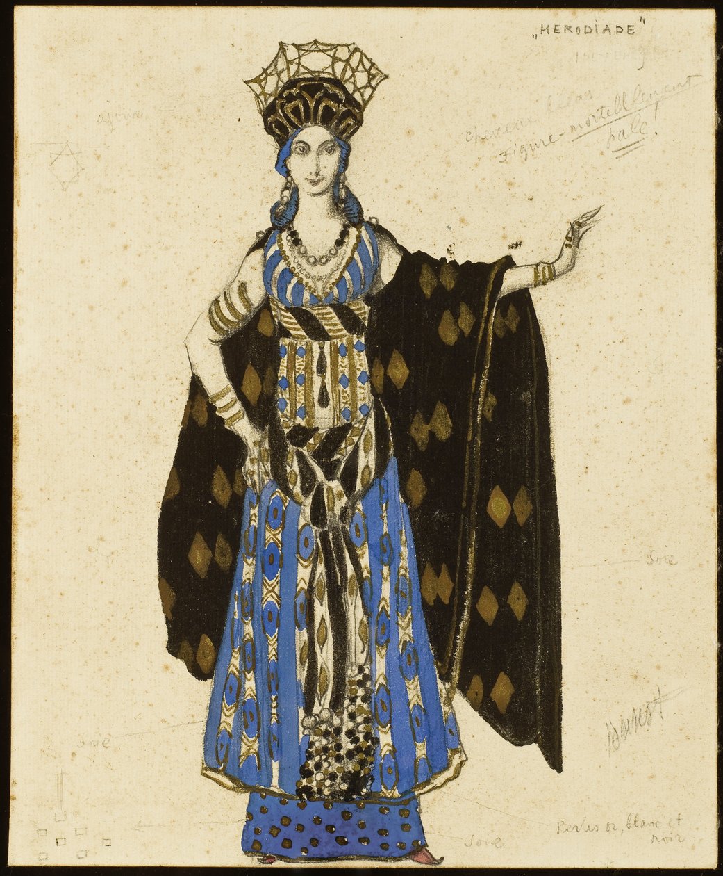 "Salome" için bir kostüm tasarımı: Herodias by Leon Bakst
