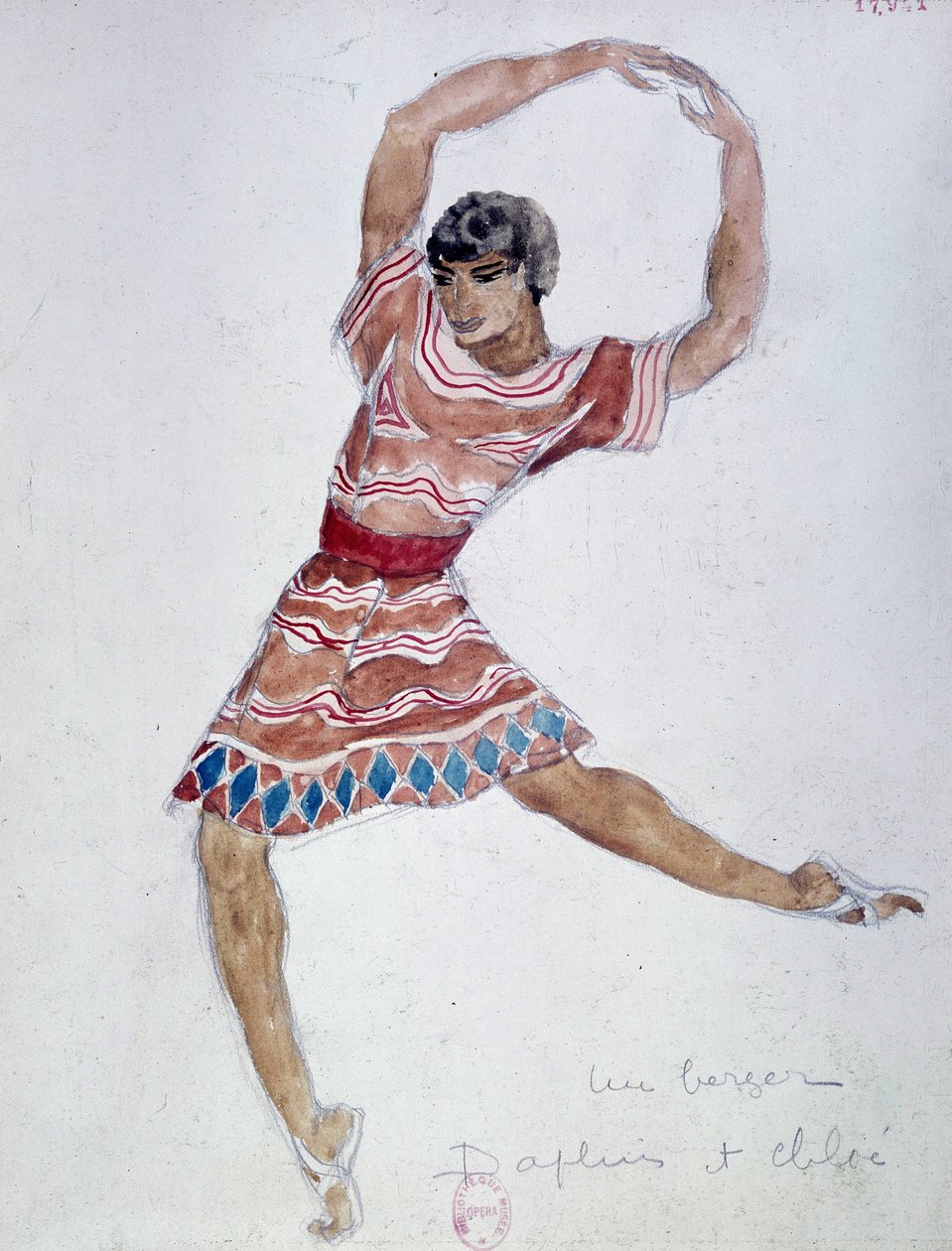 Michel Fokine tarafından “Daphnis and Chloé” için Bakst kostümü by Leon Bakst