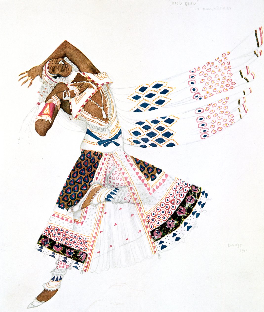 Le Dieu Bleu Mavi Tanrı için Bayadere kostüm tasarımı, 1911 by Leon Bakst
