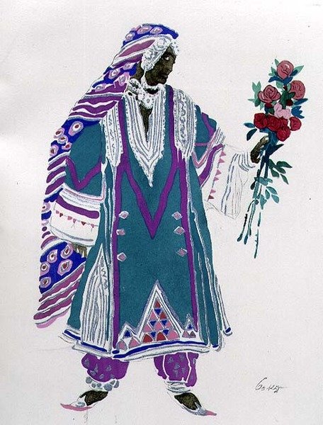 Kostüm Tasarımı (kağıt üzerine sulu boya) by Leon Bakst