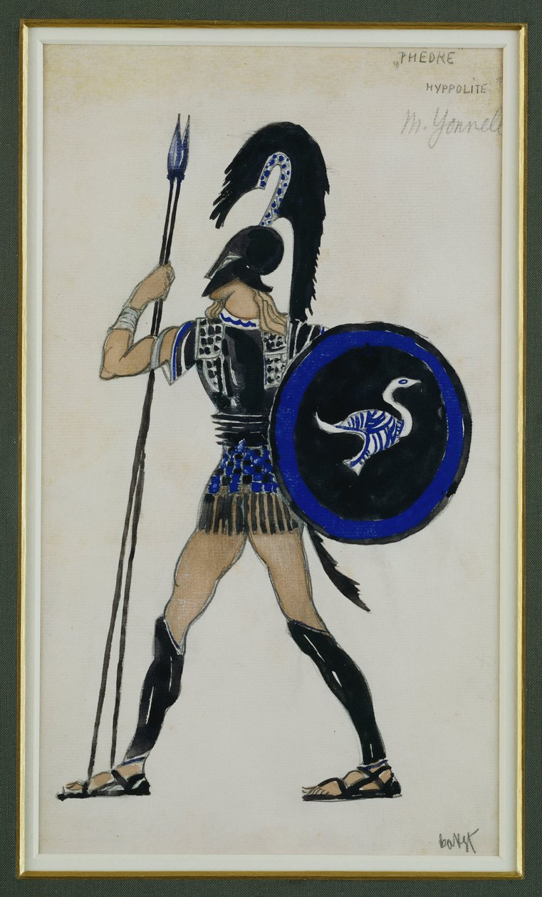 "Phaedre"den Hippolitus için kostüm tasarımı by Leon Bakst