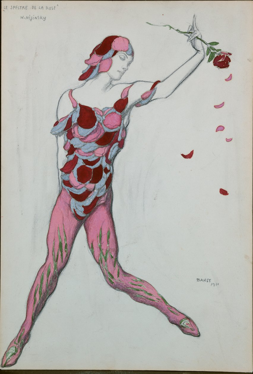 "Gülün Hayaleti"nden Nijinksy için kostüm tasarımı, 1911 by Leon Bakst