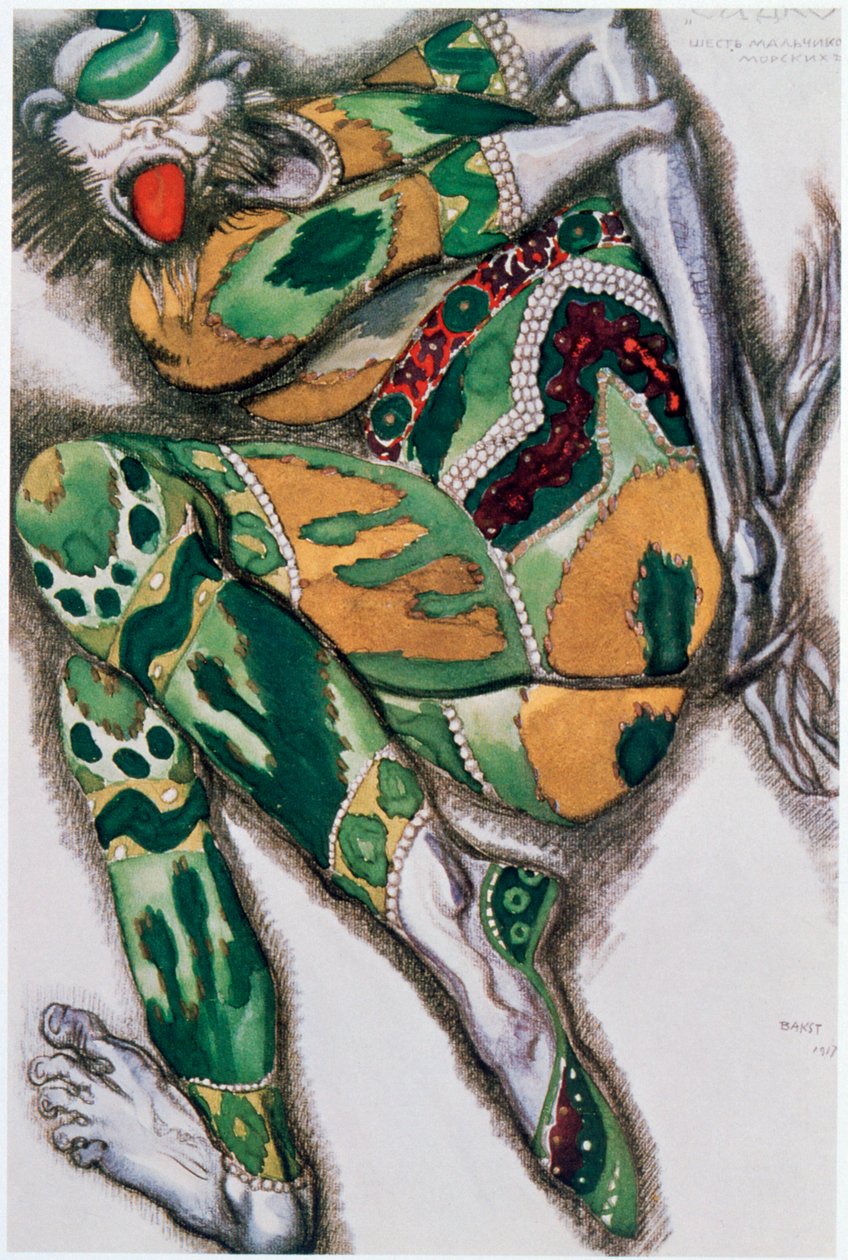 Seefenfel için kostüm tasarımı, Sadko, 1917 by Leon Bakst