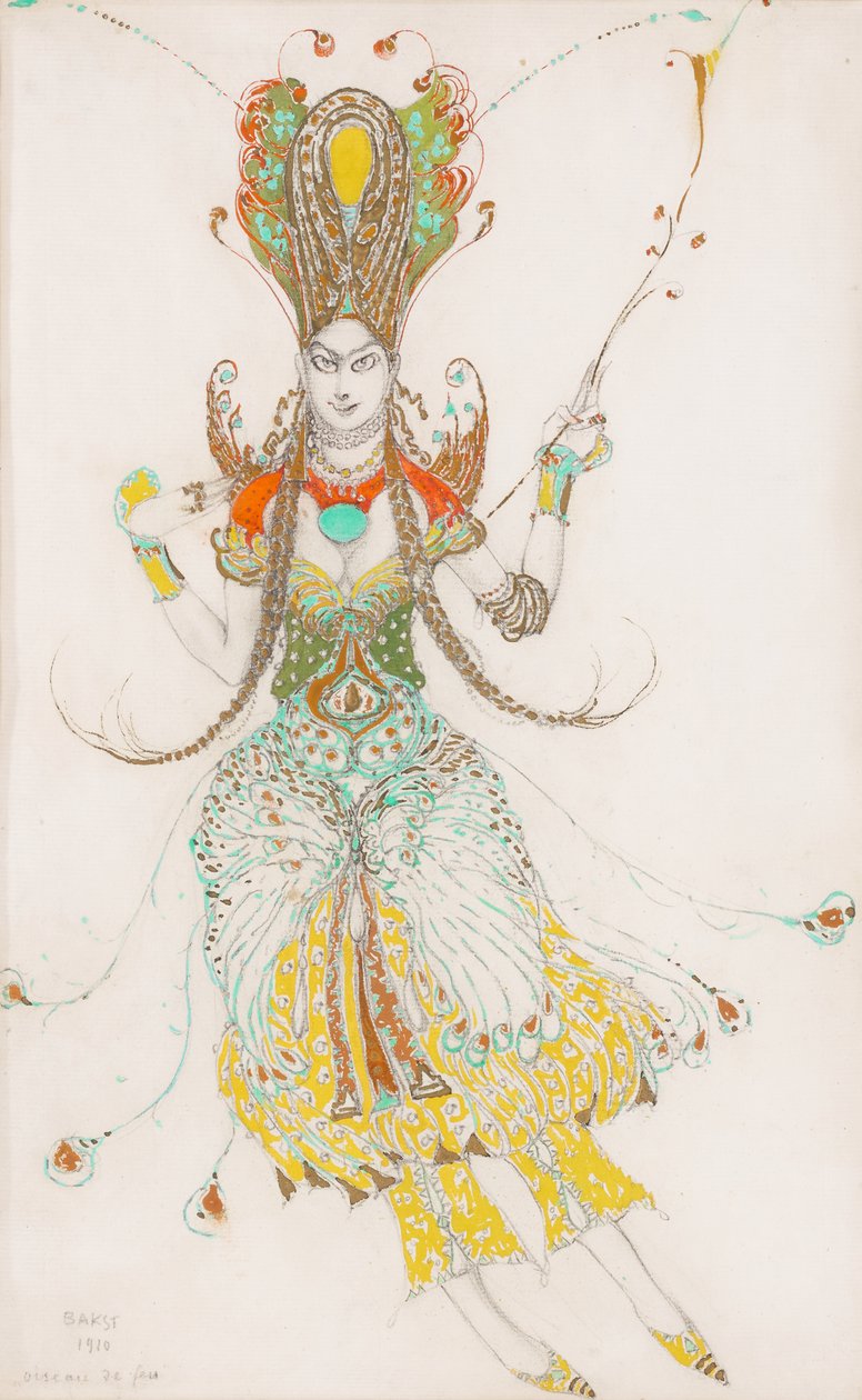 'Ateş Kuşu' Tamara Karsavina için kostüm tasarımı by Leon Bakst