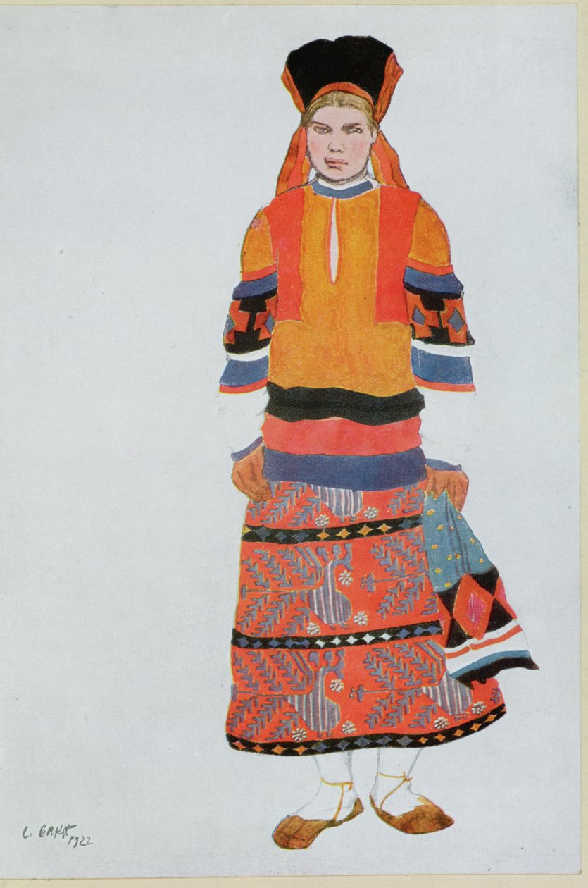 Köylü Kızı İçin Kostüm Tasarımı by Leon Bakst