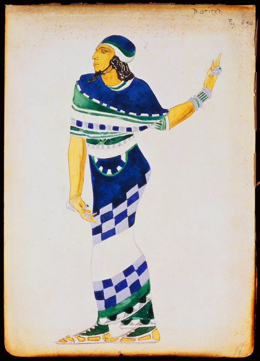 Bir müzisyen için kostüm tasarımı by Leon Bakst