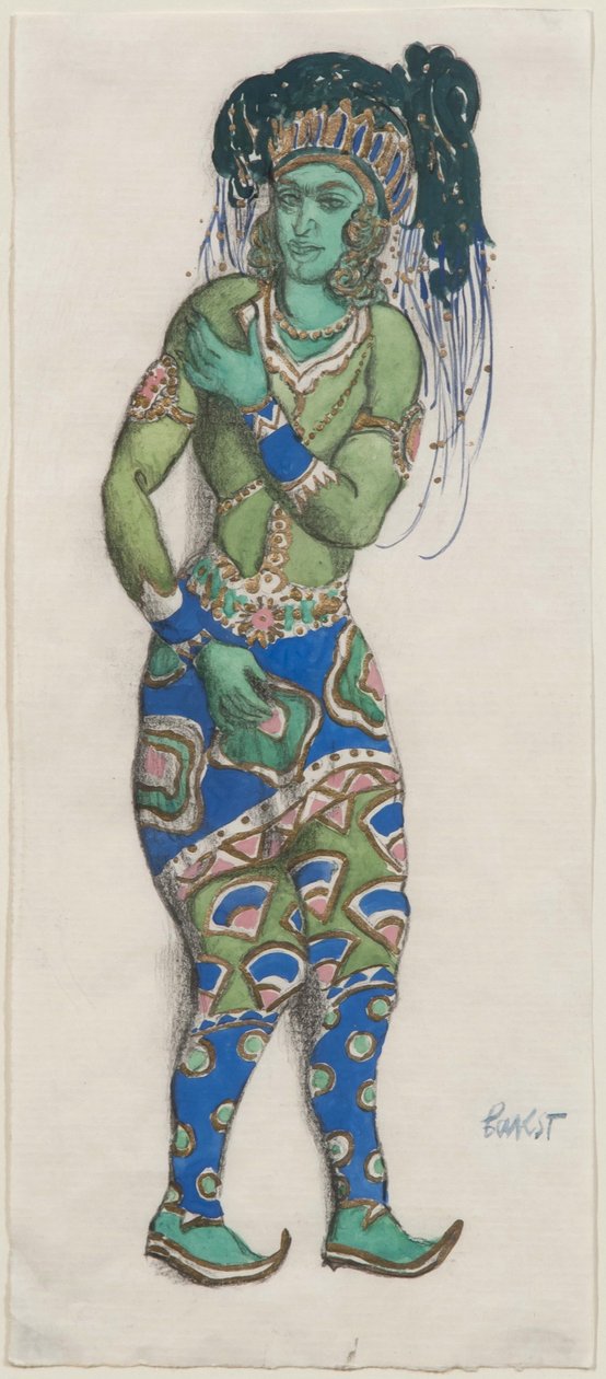 Mavi Tanrı Balesi için kostüm tasarımı, R. Hahn, 1911 by Leon Bakst