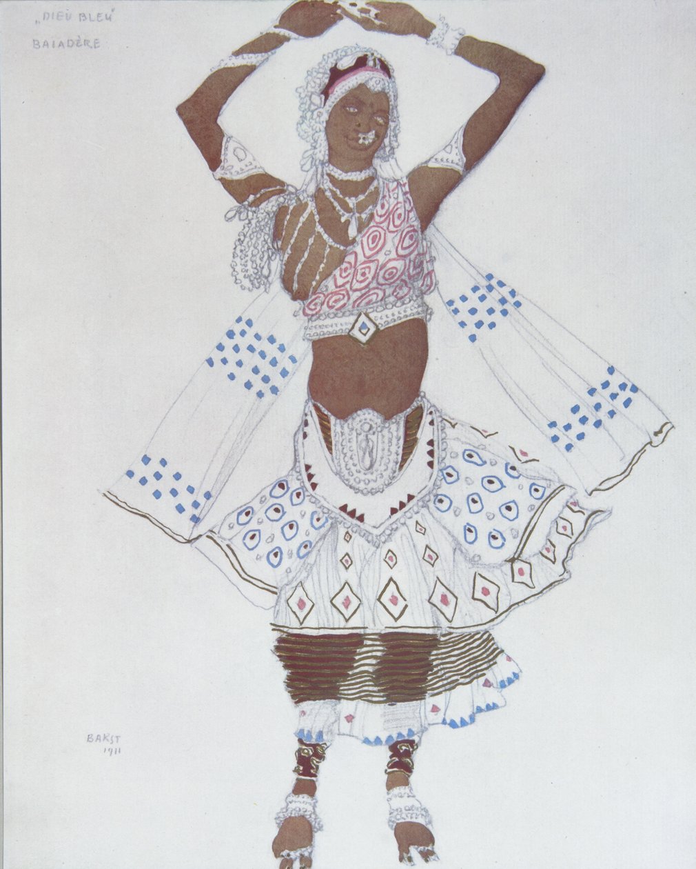 Mavi Tanrı Balesi için kostüm tasarımı, R. Hahn, 1912 by Leon Bakst