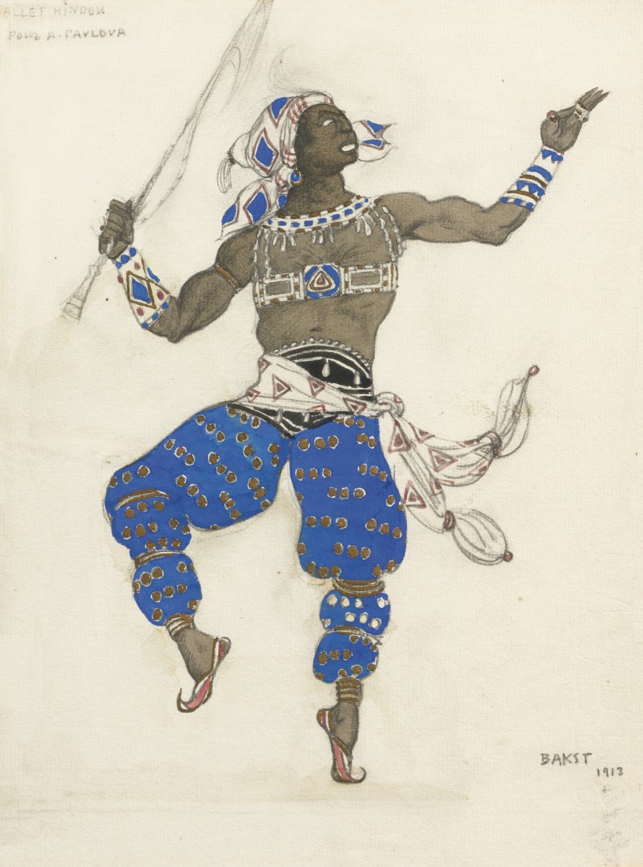 Hindu balesi Oriental Fantasy Bale için kostüm tasarımı, 1913 by Leon Bakst