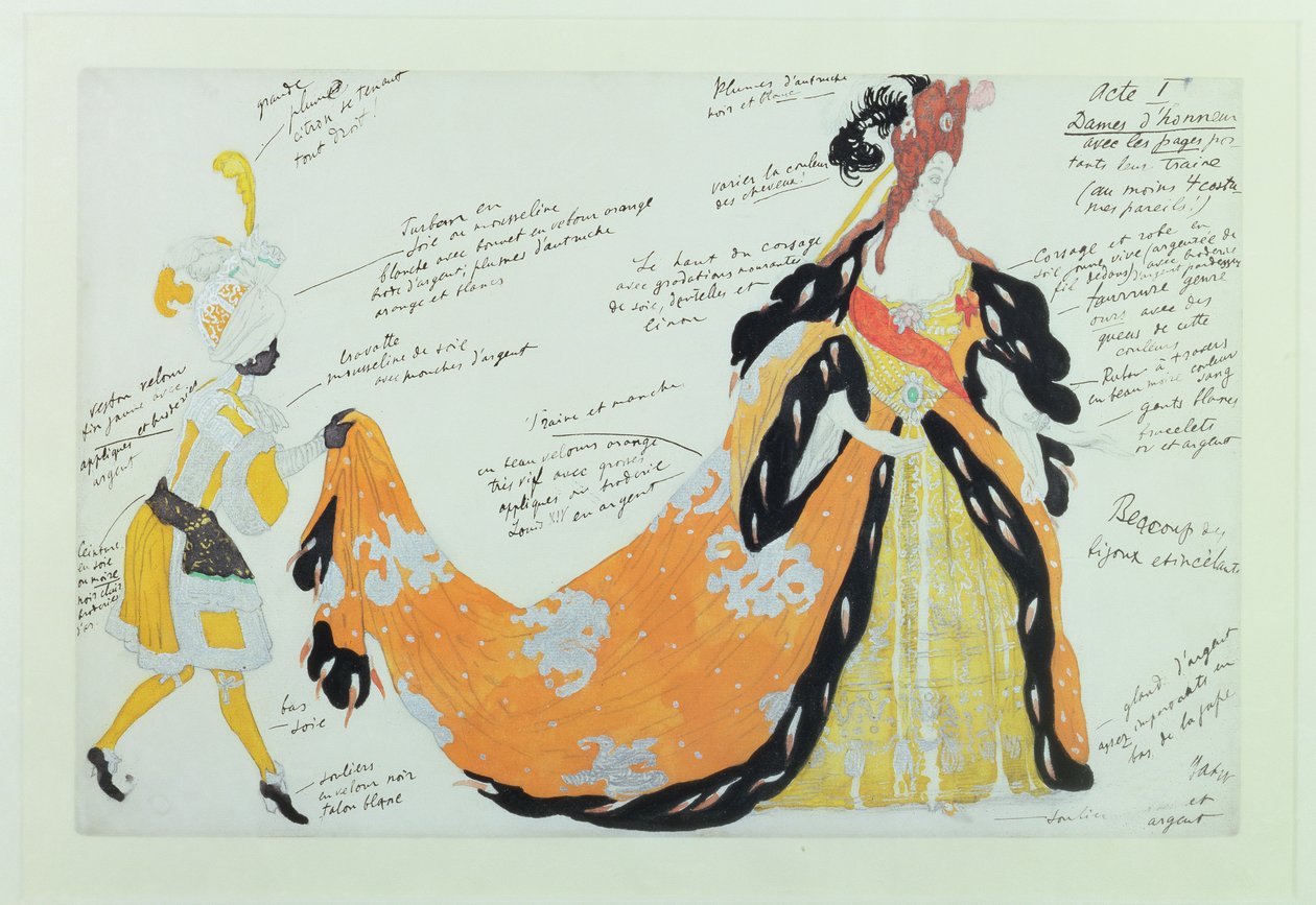Lady ve Sayfası için Kostüm, Diaghilev balesi için (wc) by Leon Bakst