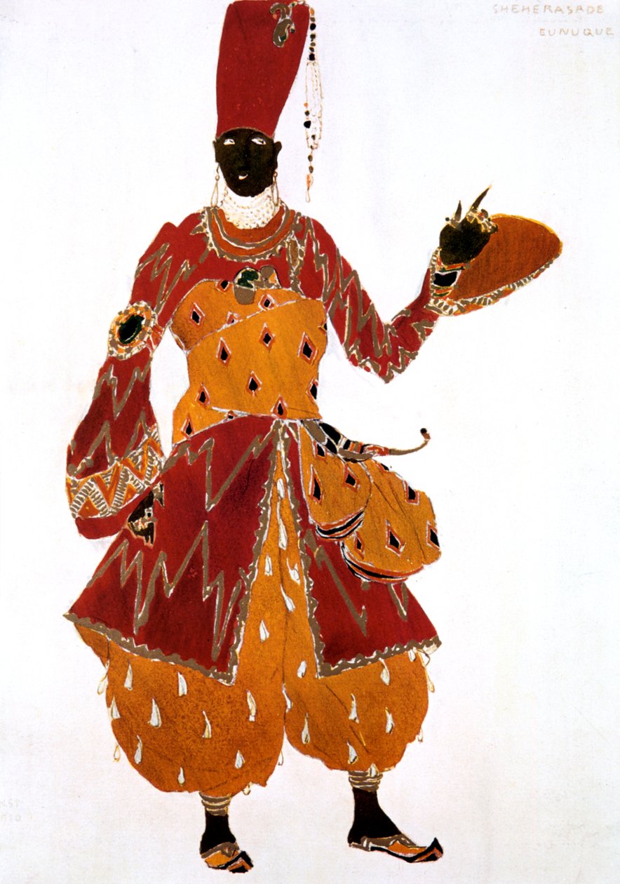 Scheherazade balesi için hadım kostüm tasarımı, 1910 by Leon Bakst