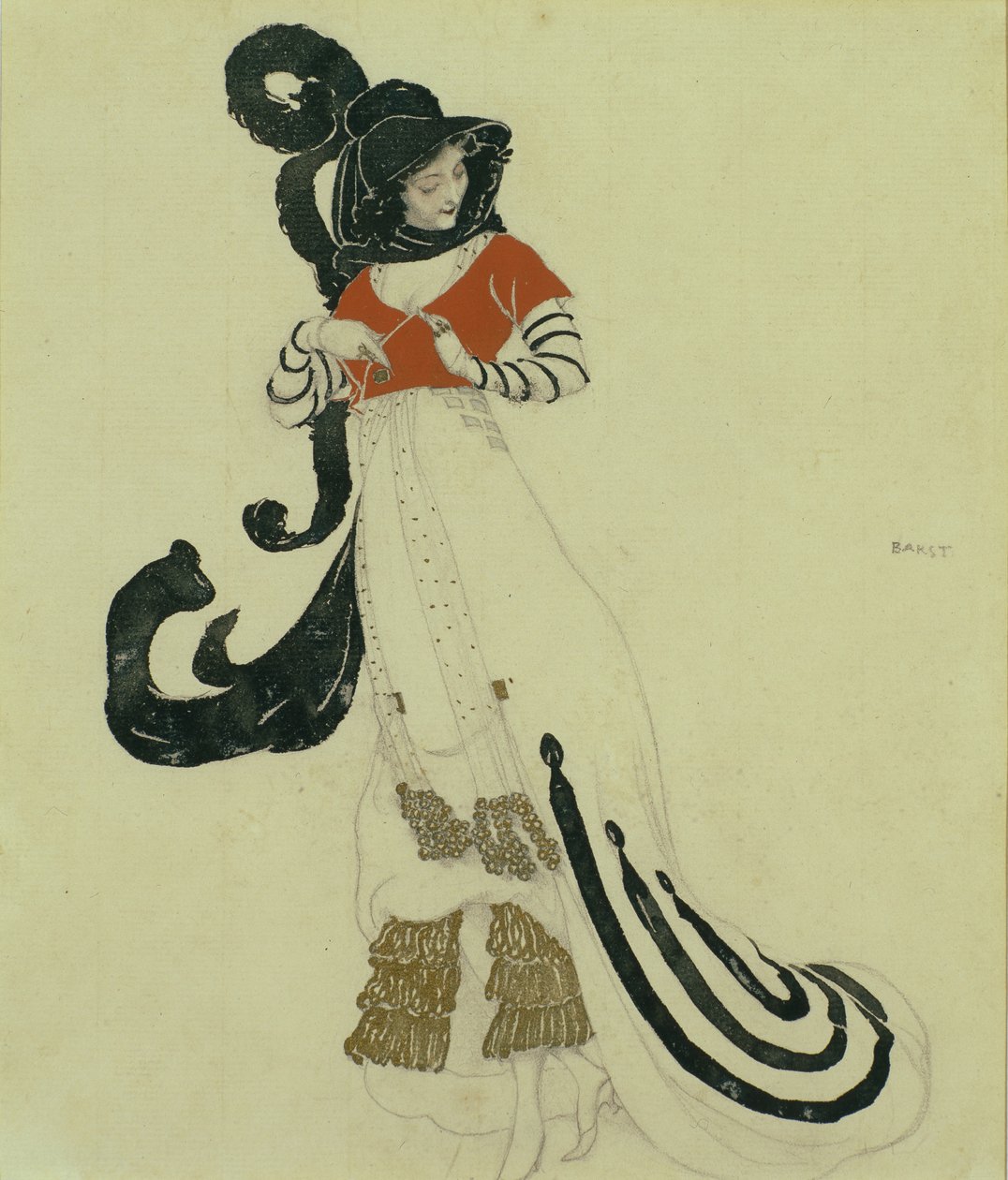 Fantazi Elbise Kostüm Tasarımı, c. 1914 by Leon Bakst