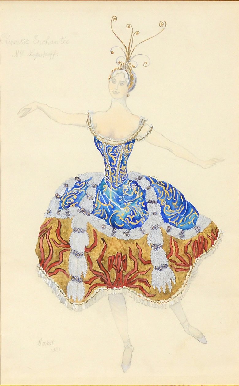 Büyülü Prenses. Uyuyan Prenses balesi için kostüm tasarımı, 1921 by Leon Bakst