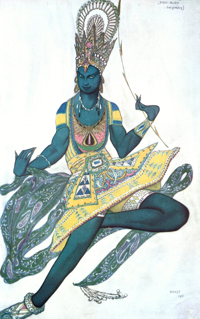 Le Dieu Bleu Mavi Tanrı, bale kostüm tasarımı, 1911 by Leon Bakst