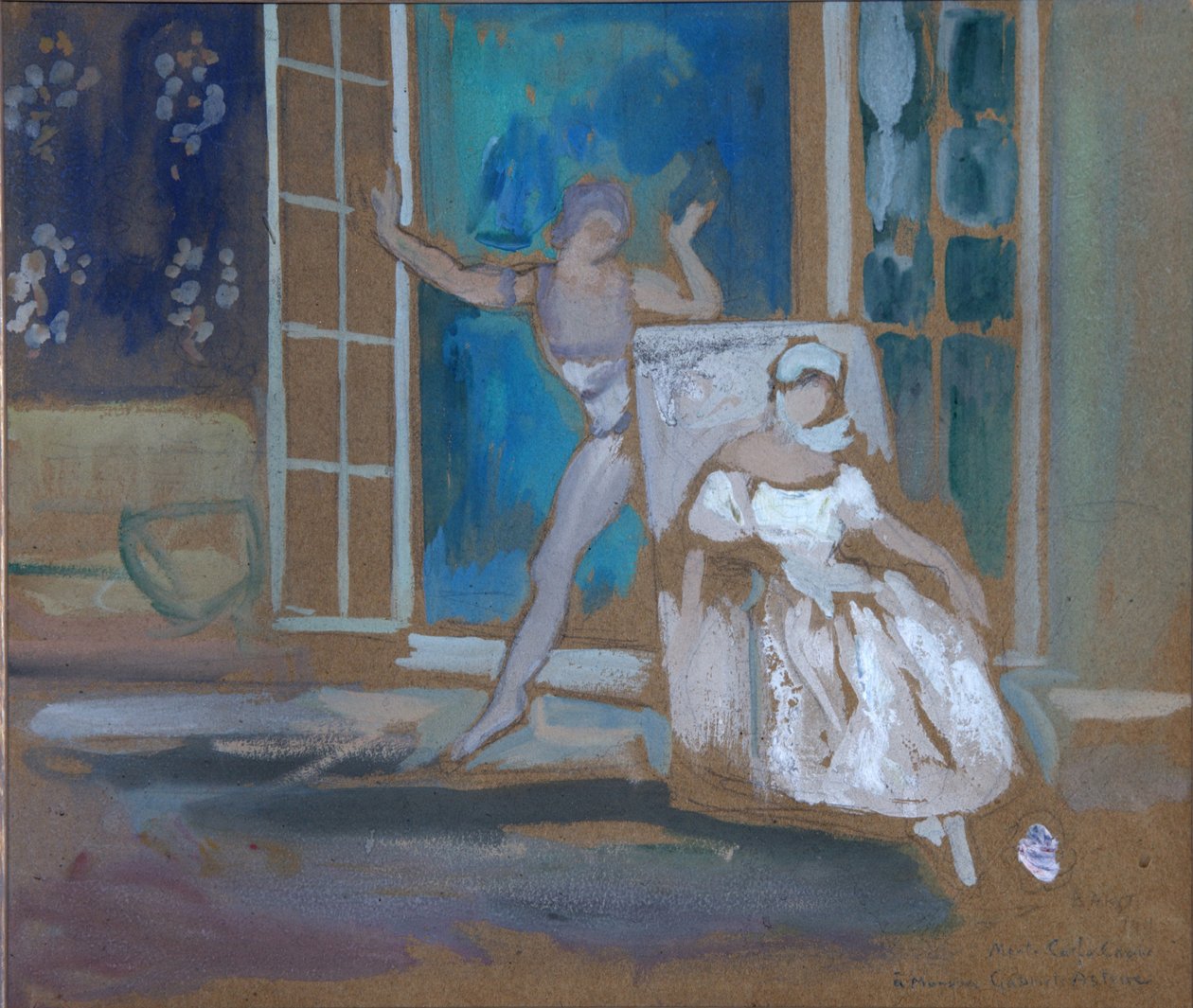 Nijinsky ve Karsavina, Le Spectre de la Rose balesinde, 1911 by Leon Bakst