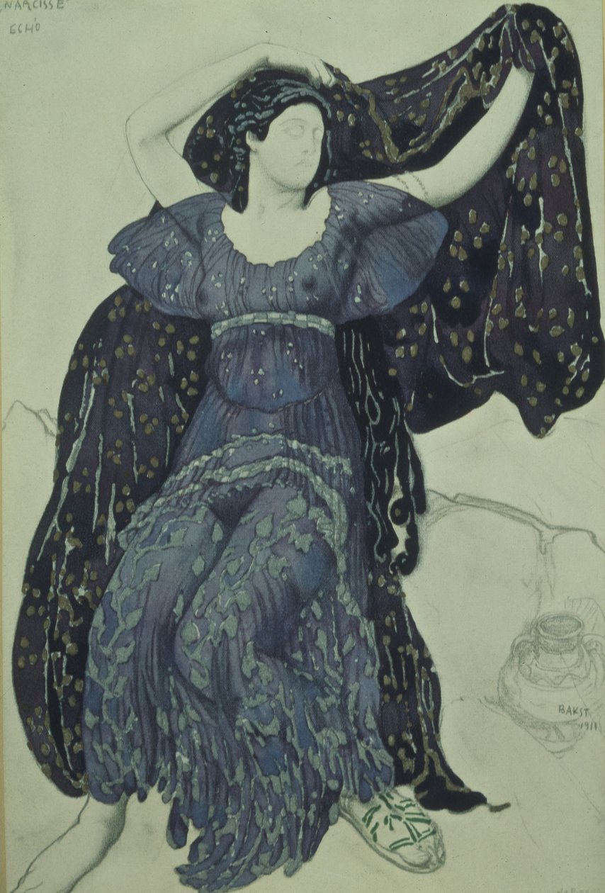 Peri Eko. N. Tcherepnin'in Narcisse balesi için kostüm tasarımı, 1911 by Leon Bakst