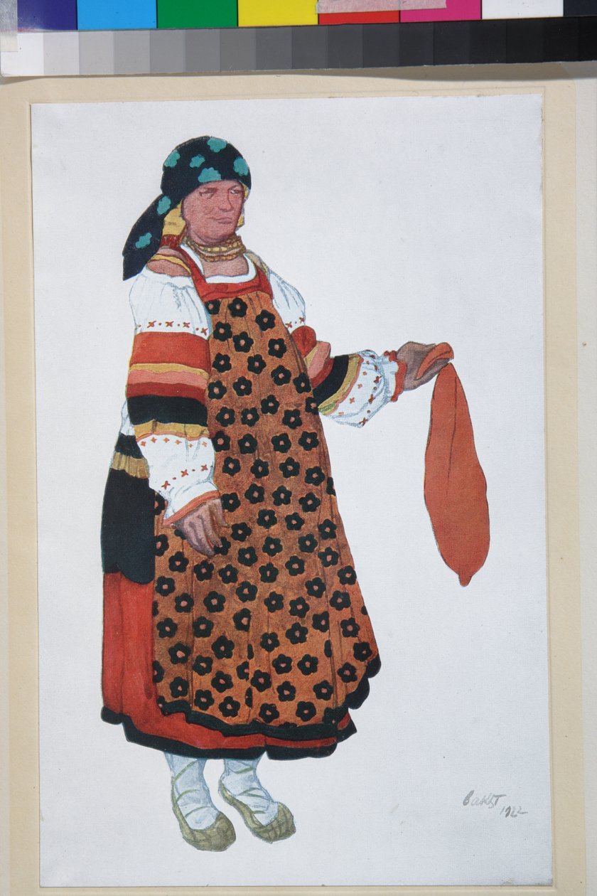 Köylü kadın, Vaudeville Old Moscow için kostüm tasarımı, Paris