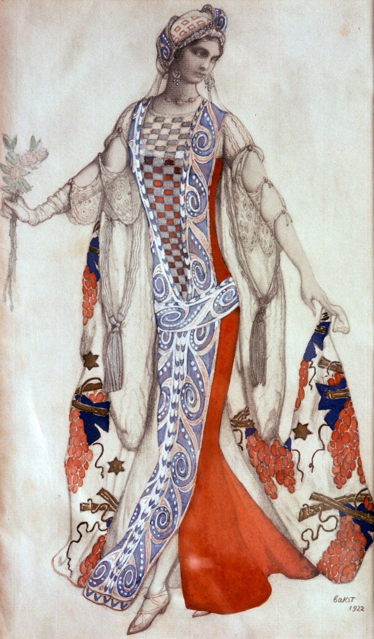 Uyuyan Güzel, bale kostüm tasarımı, c1913 by Leon Bakst