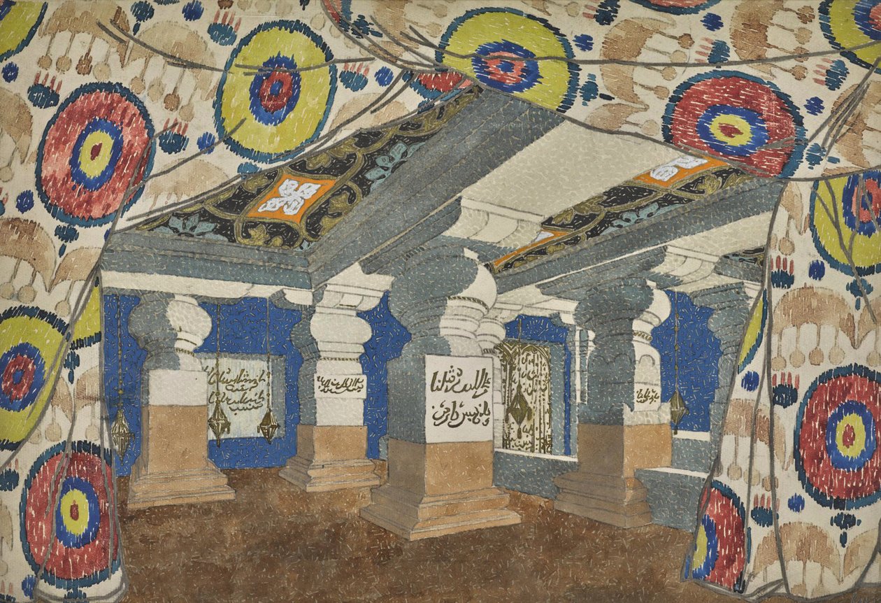 Revü Aladin veya Harika Lamba için sahne tasarımı, 1919. by Leon Bakst