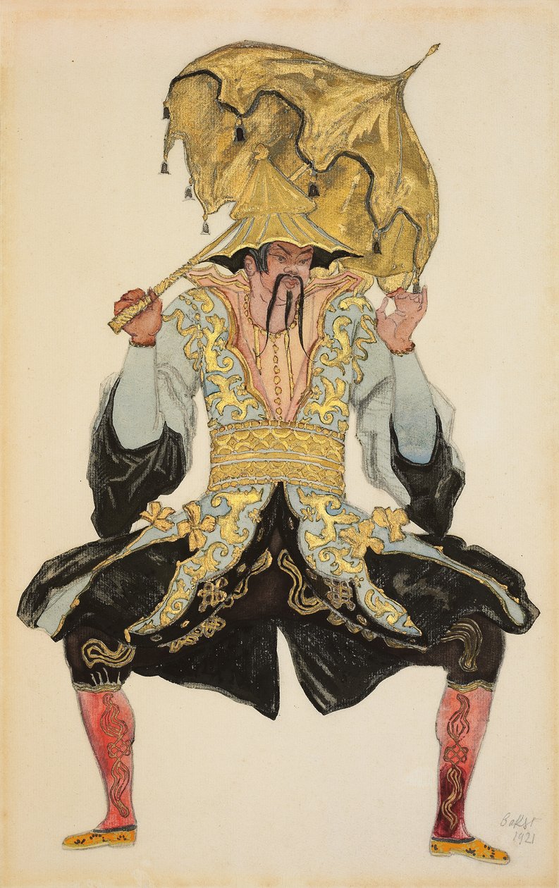 Çin Mandarin, "Uyuyan Güzel" için kostüm tasarımı, 1921 by Leon Bakst