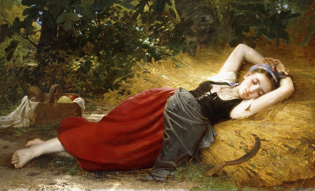 Köylü Genç Kız, Uyuyan, 1874 by Leon Bazile Perrault