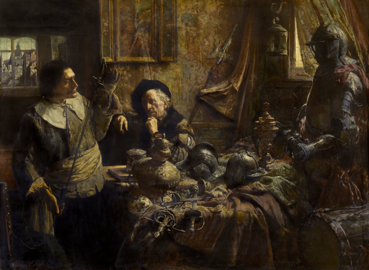 Mükemmel Bir Silah Seçimi (panel üzerine yağ) by Leon Brunin